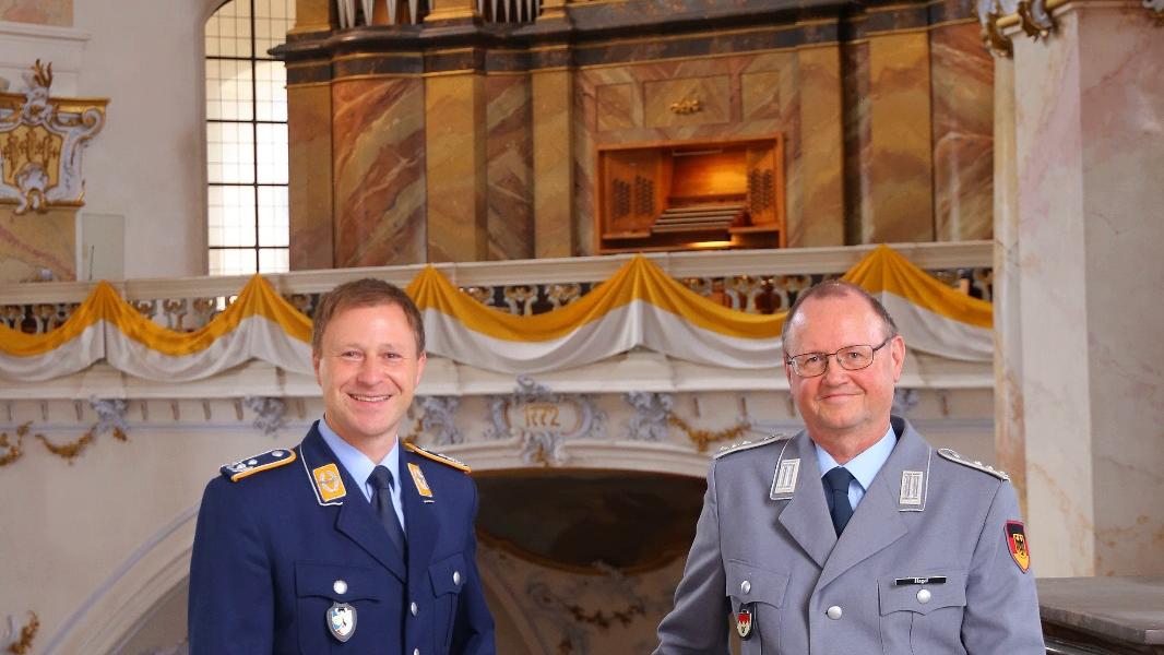 Oberstleutnant Dr. Tobias Wunderle und Basilikaorganist Hauptmann der Res. Georg Hagel