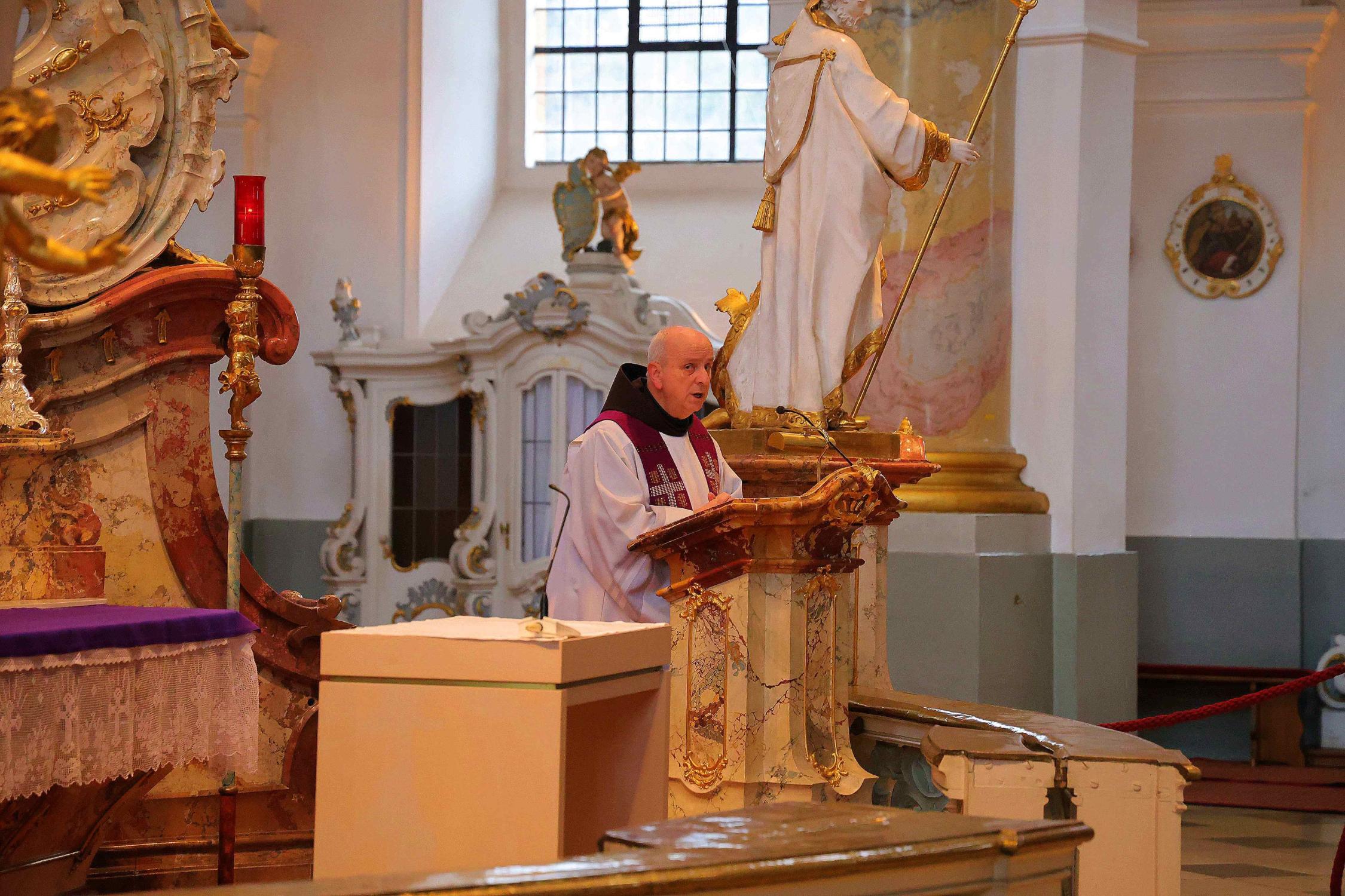 Guardian Pater Maximilian war Fastenprediger am vergangenen Sonntagnachmittag bei der fastenzeitlichen Vesper in der Basilika Vierzehnheiligen.