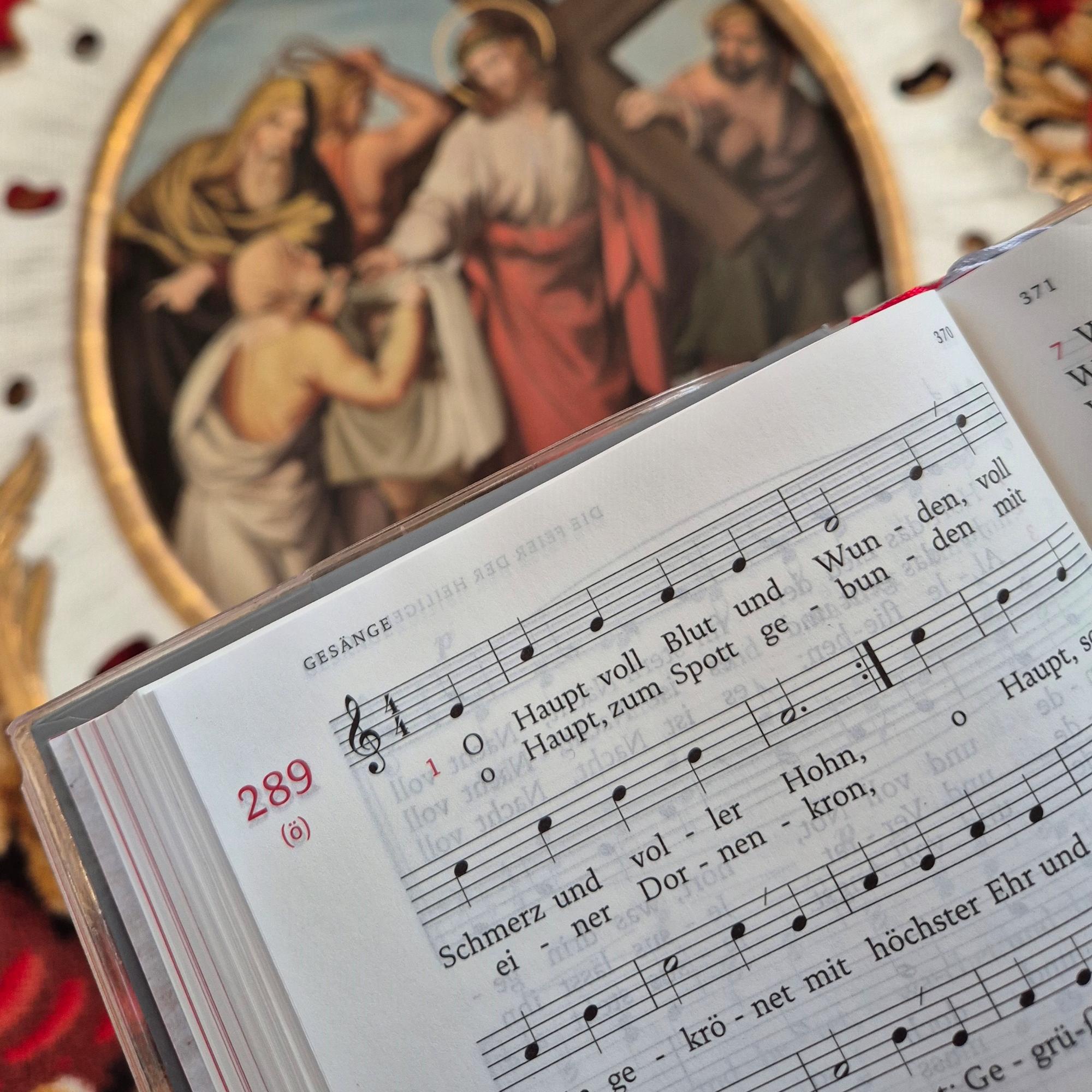 Gl 289 O Haupt voll Blut und Wunden mit 6. Kreuzwegstation der Basilika